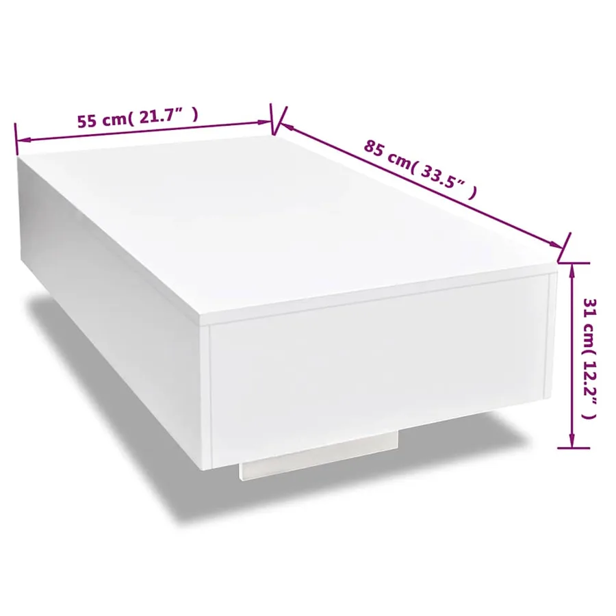 Table basse blanc brillant - 6