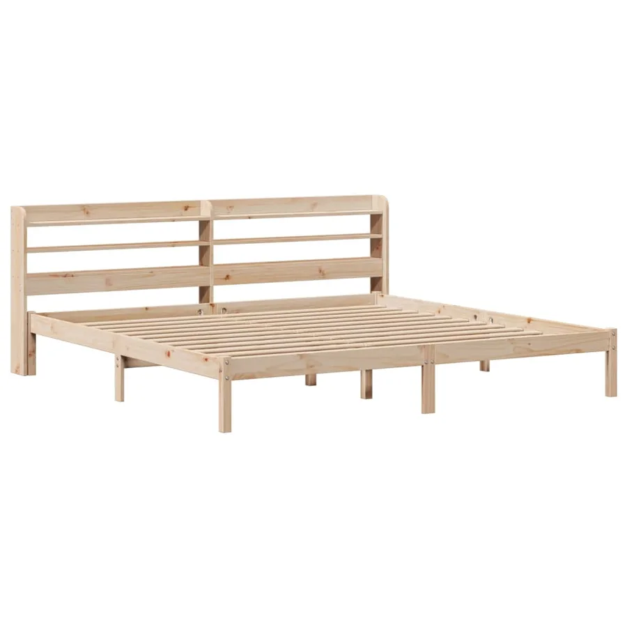 Cadre de lit sans matelas 200x200 cm bois massif de pin - 3