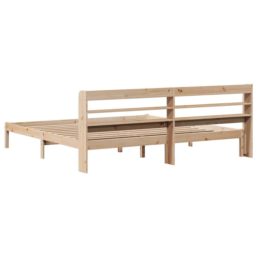 Cadre de lit sans matelas 200x200 cm bois massif de pin - 6