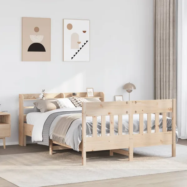 Cadre de lit sans matelas 135x190 cm bois de pin massif