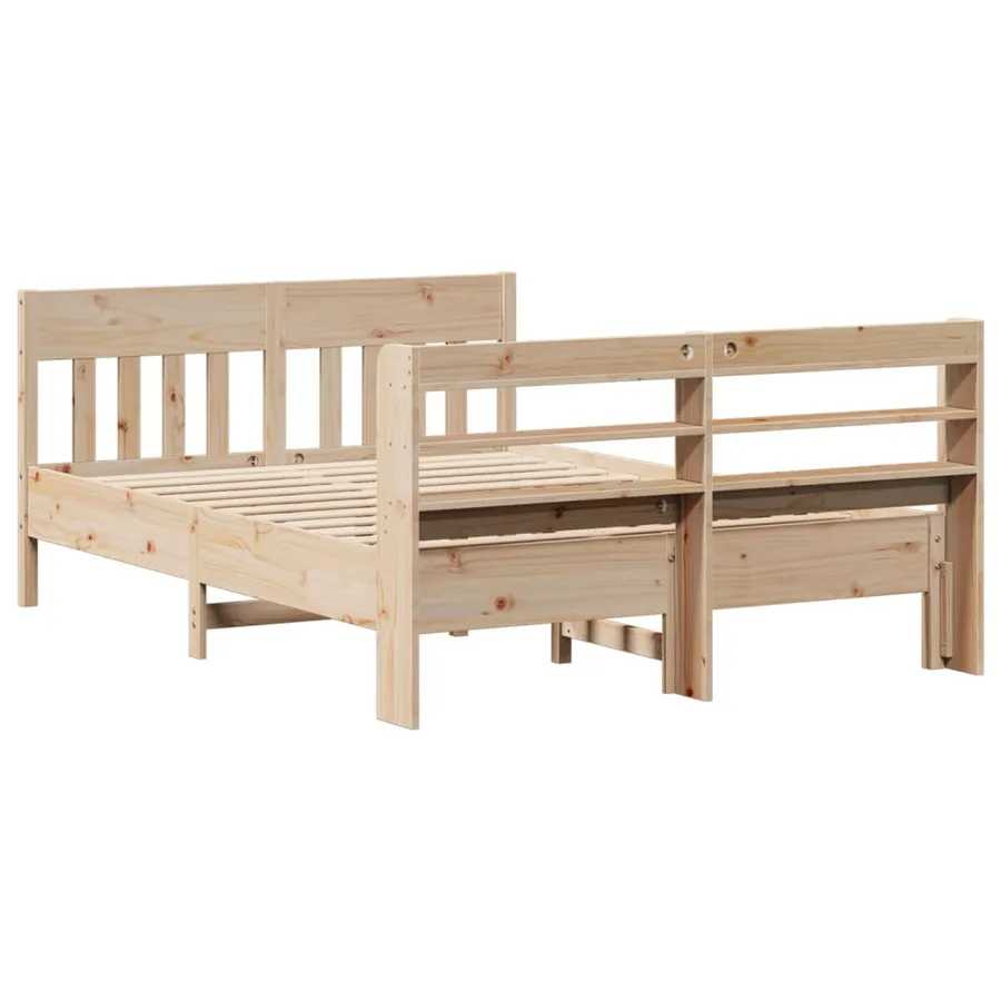 Cadre de lit sans matelas 135x190 cm bois de pin massif - 6