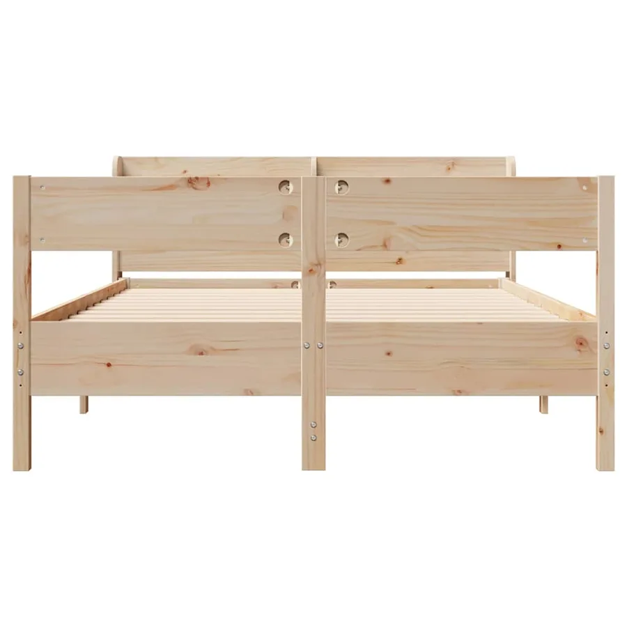 Cadre de lit sans matelas 135x190 cm bois de pin massif - 4