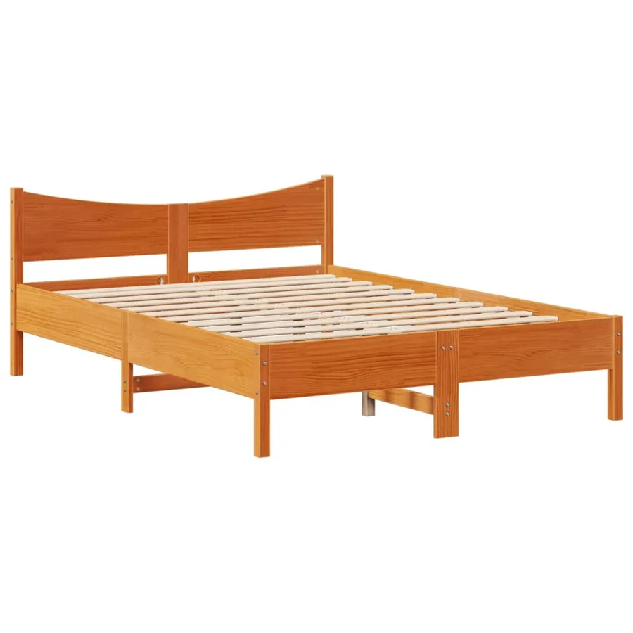 Cadre de lit et tête de lit cire marron 200x200 cm bois de pin - 5