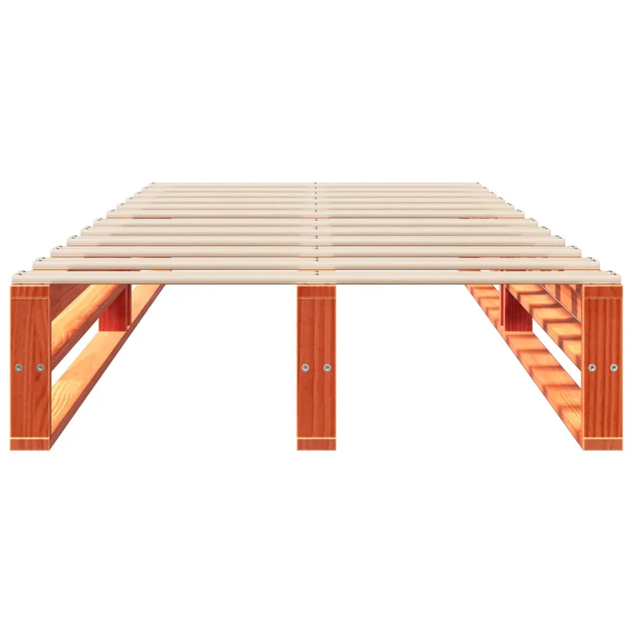 Cadre de lit sans matelas cire marron 90x190 cm bois pin massif - 4