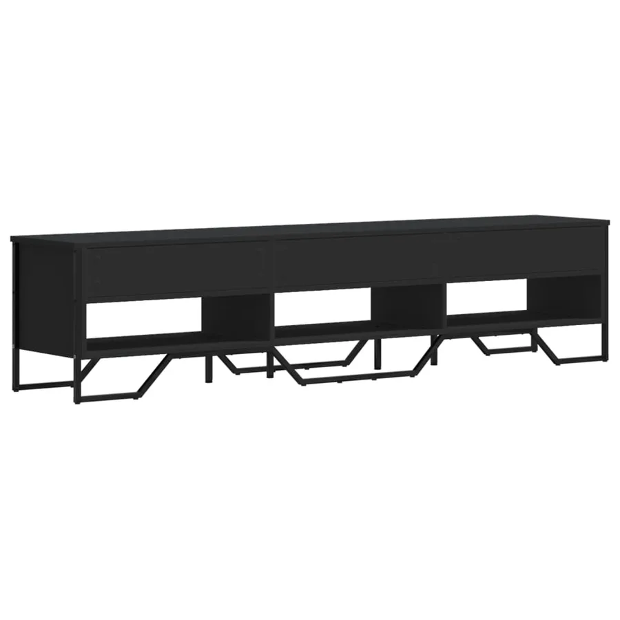 Meuble TV noir 180x34x41 cm bois d'ingénierie - 6