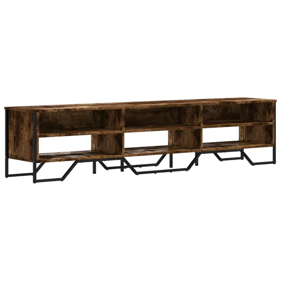 Meuble TV chêne fumé 180x34x41 cm bois d'ingénierie - 2