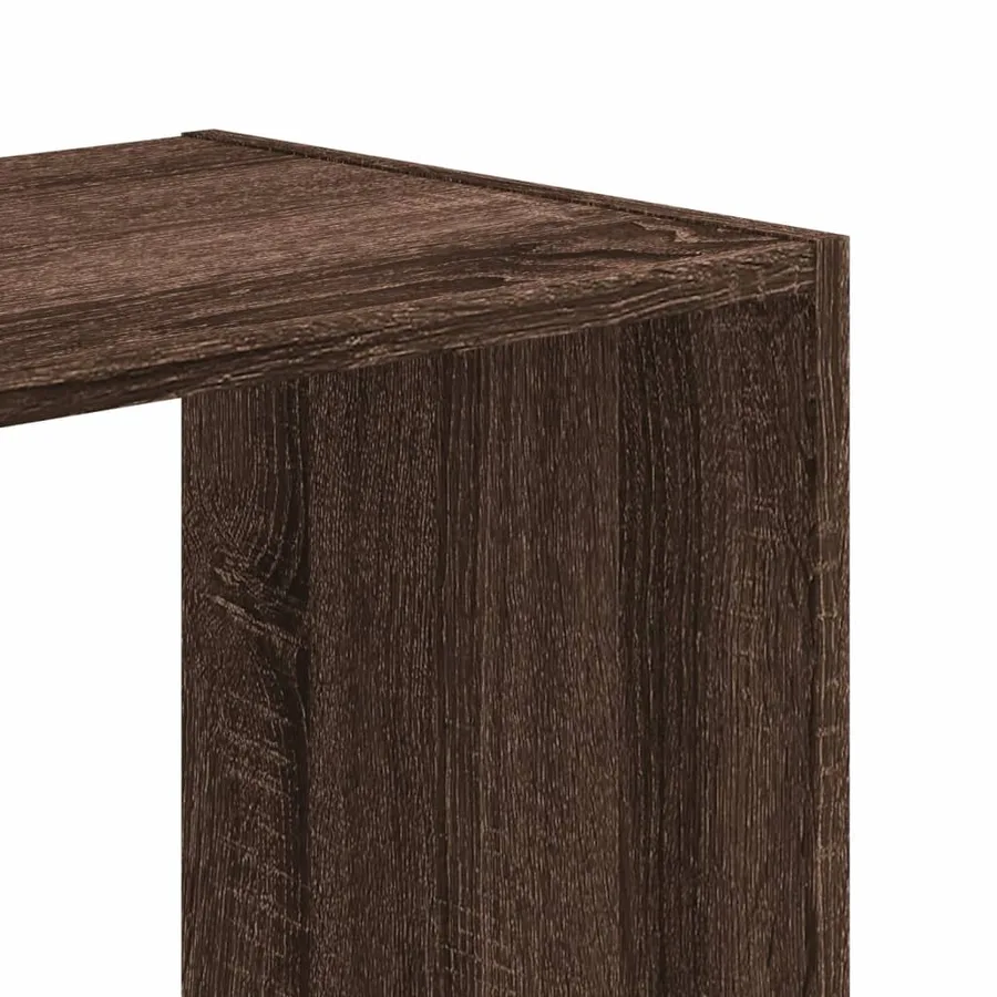 Bibliothèque chêne marron 68,5x32x68,5 cm bois d'ingénierie - 7