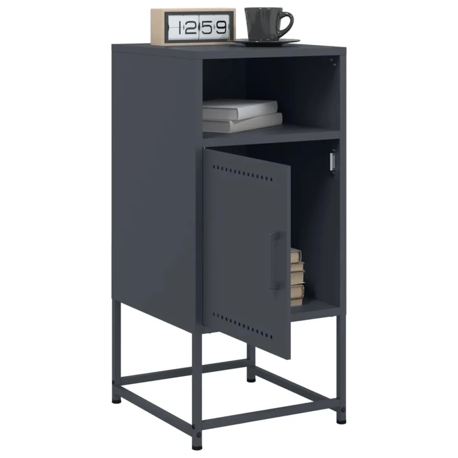 Tables de chevet 2 pcs anthracite 36x39x78 cm acier - 3