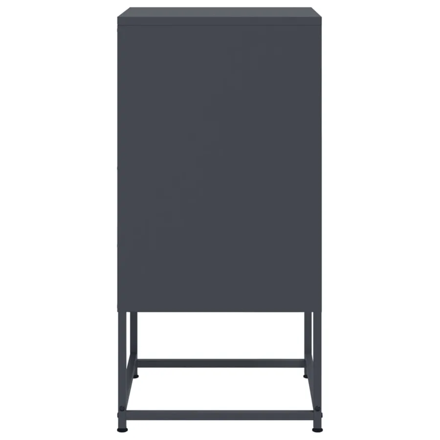 Tables de chevet 2 pcs anthracite 36x39x78 cm acier - 7