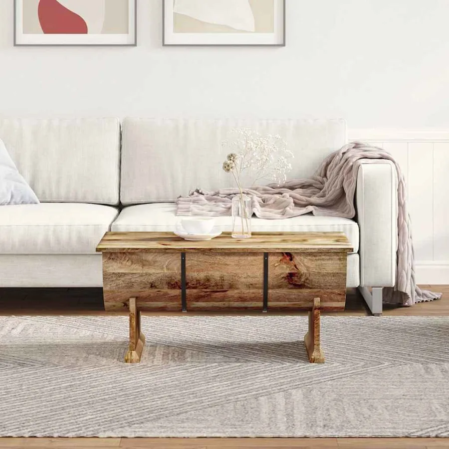 Table basse Bois de manguier massif 88x50x40 cm - 3
