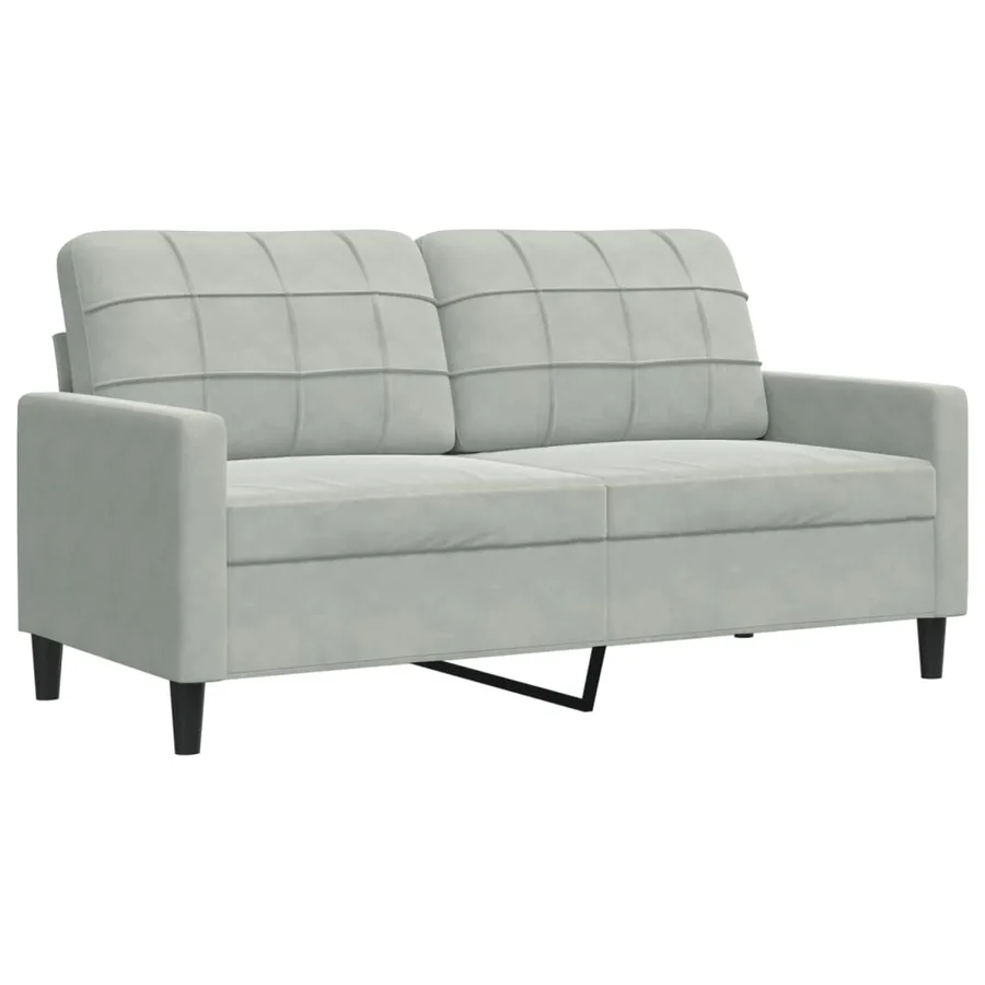 Ensemble de canapés 3 pcs avec coussins Gris clair Velours - 4