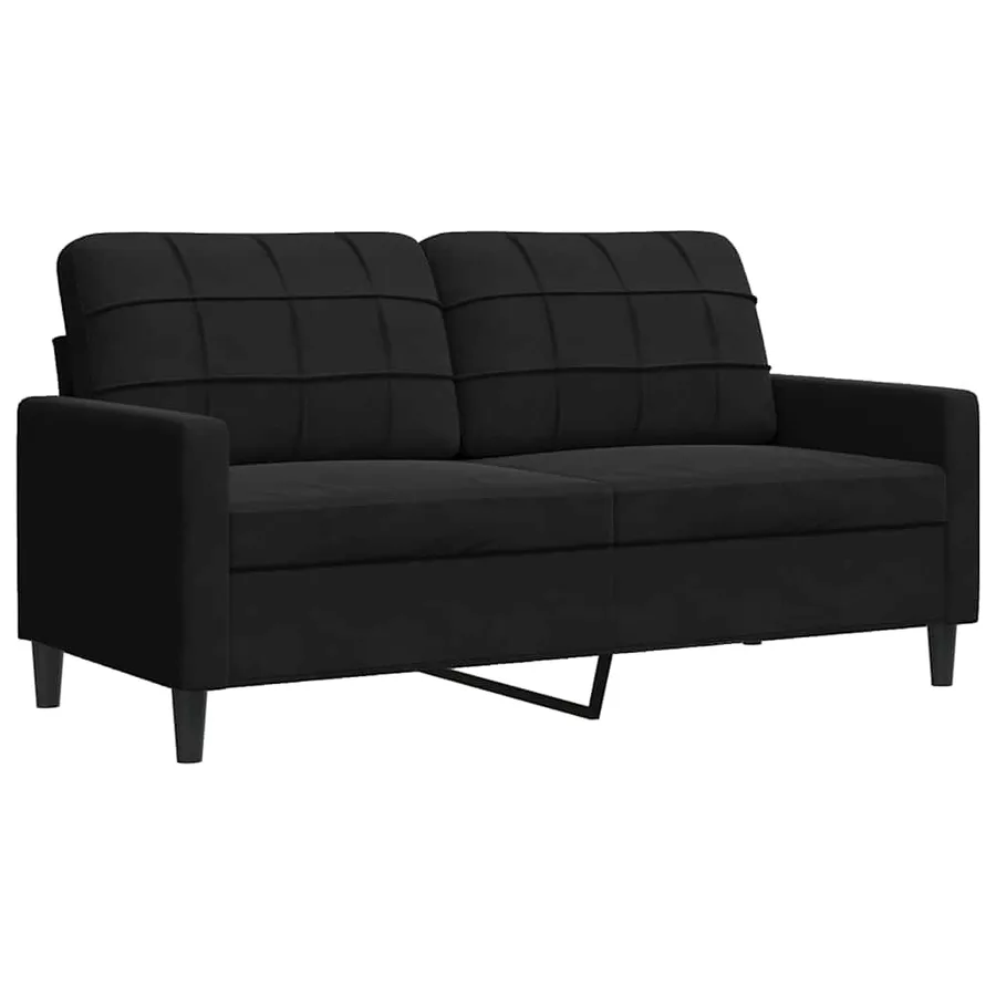 Ensemble de canapés 3 pcs avec coussins Noir Velours - 5