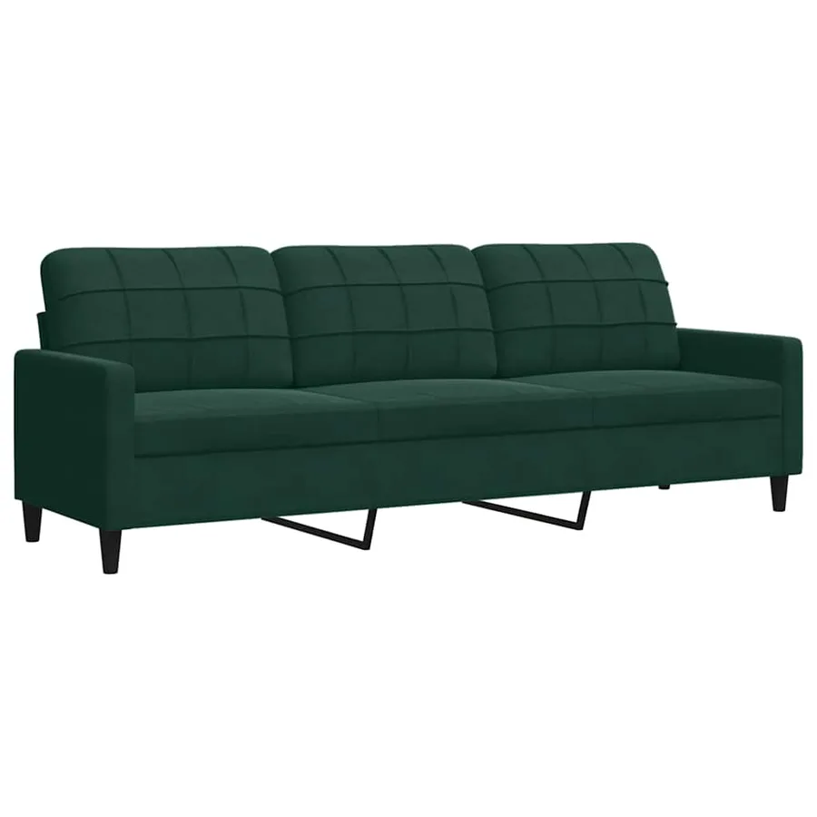Ensemble de canapés 3 pcs avec coussins et traversins velours - 4