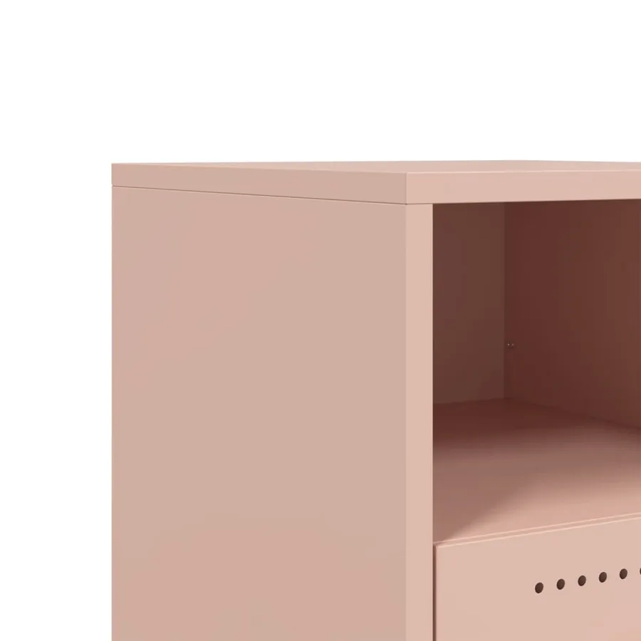Tables de chevet 2 pcs rose 36x39x43,5 cm acier - 11