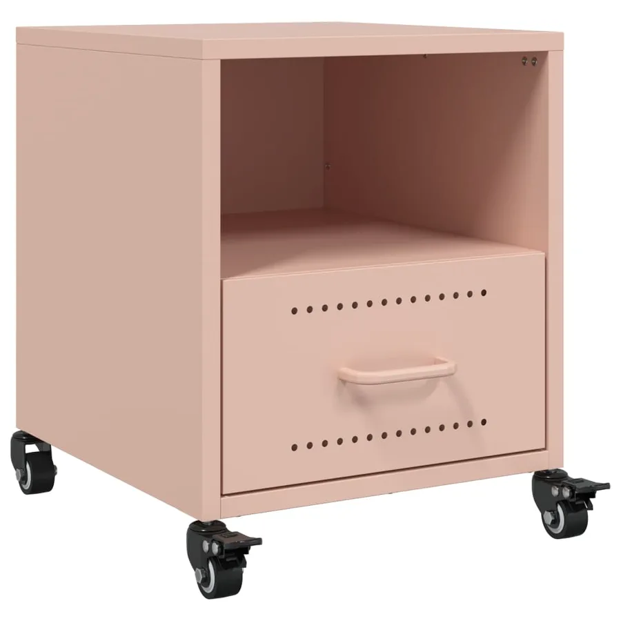 Tables de chevet 2 pcs rose 36x39x43,5 cm acier - 6