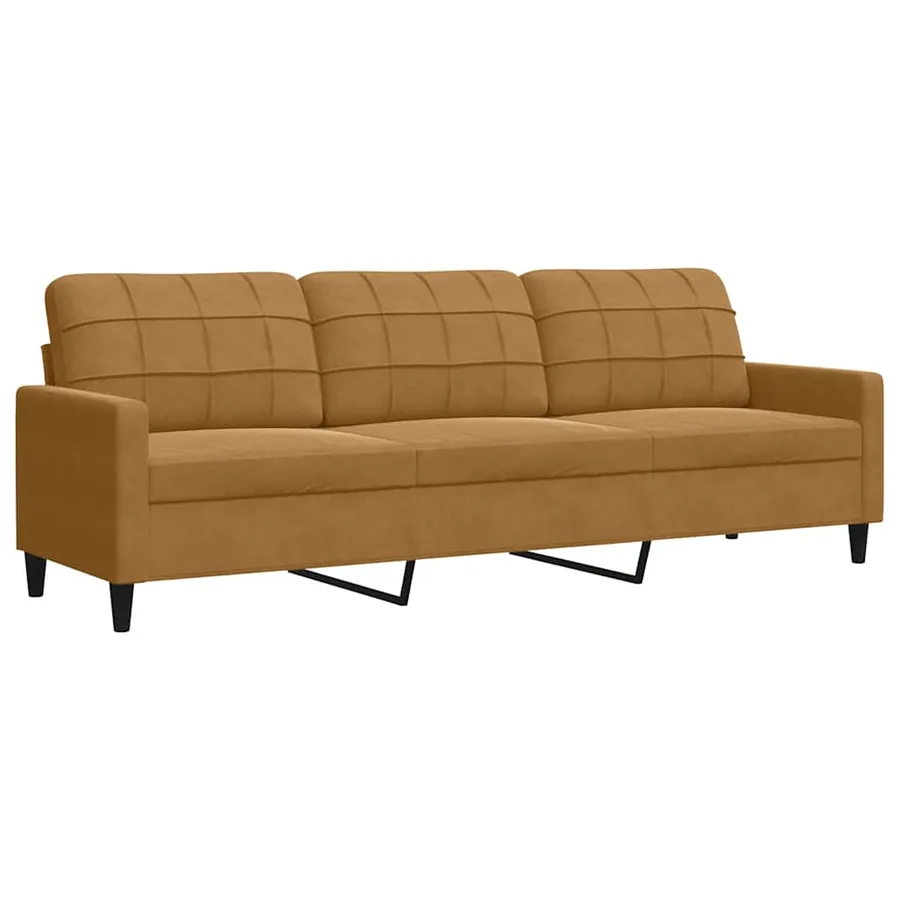 Ensemble de canapés 3 pcs avec coussins et traversins velours - 4