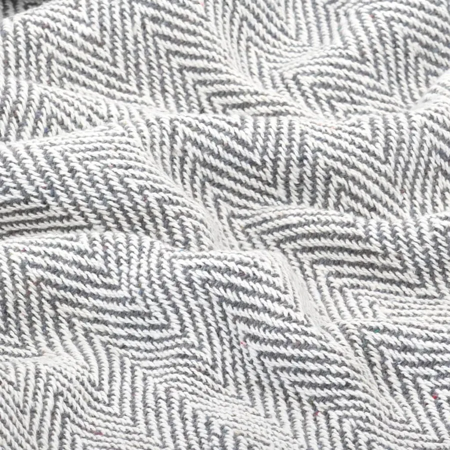 Couverture coton à chevrons 220x250 cm Gris - 5