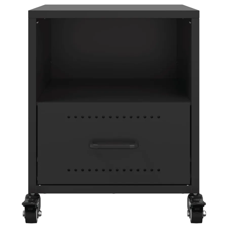 Tables de chevet 2 pcs noir 36x39x43,5 cm acier - 5
