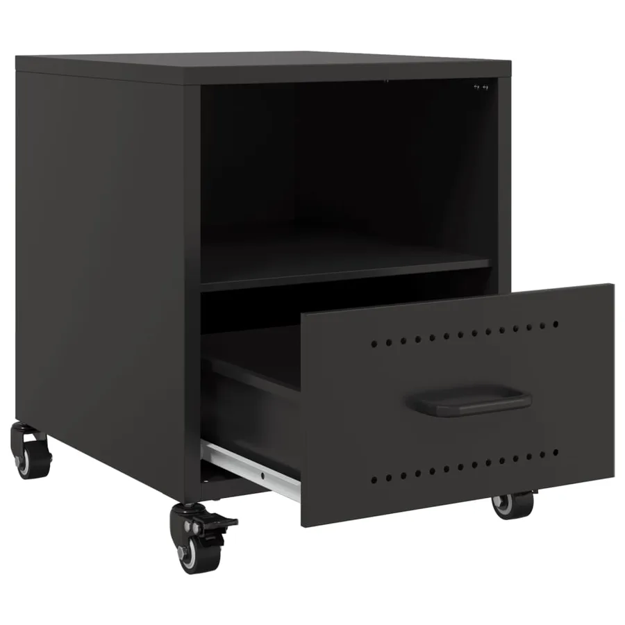 Tables de chevet 2 pcs noir 36x39x43,5 cm acier - 9