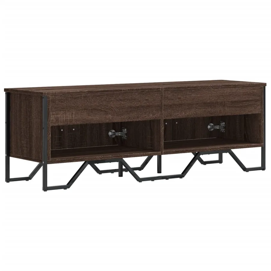 Meuble TV chêne marron 122x34x41 cm bois d'ingénierie - 6