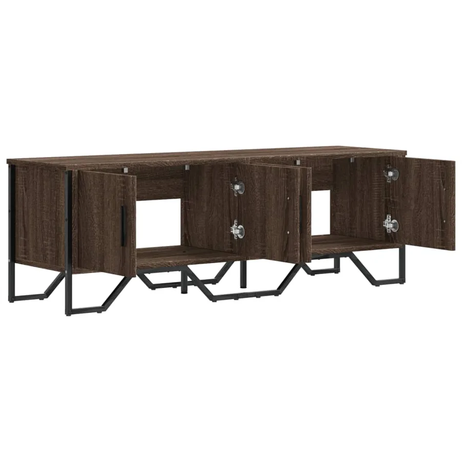 Meuble TV chêne marron 122x34x41 cm bois d'ingénierie - 7