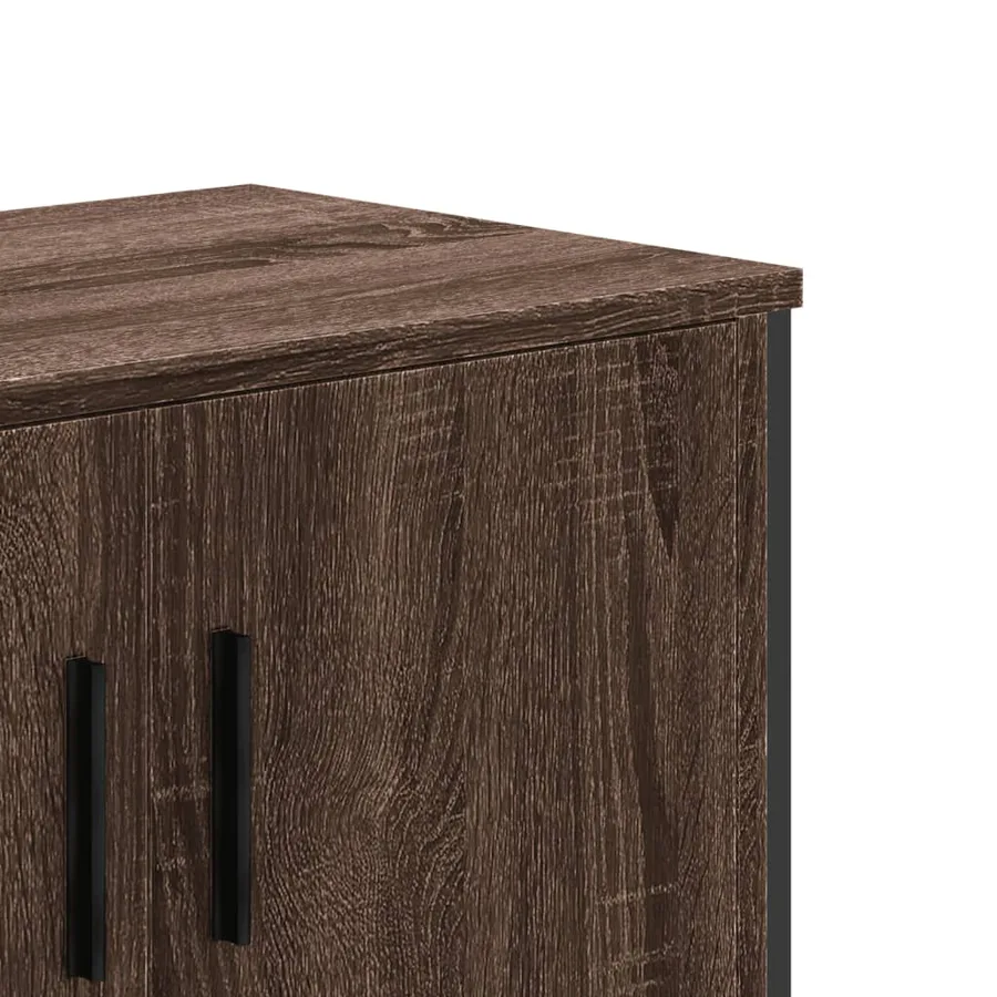 Meuble TV chêne marron 122x34x41 cm bois d'ingénierie - 8