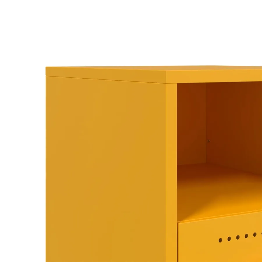 Tables de chevet 2 pcs jaune moutarde 36x39x43,5 cm acier - 11