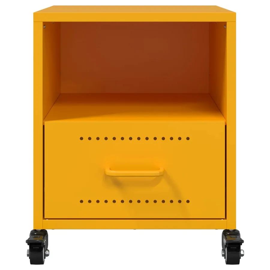 Tables de chevet 2 pcs jaune moutarde 36x39x43,5 cm acier - 5