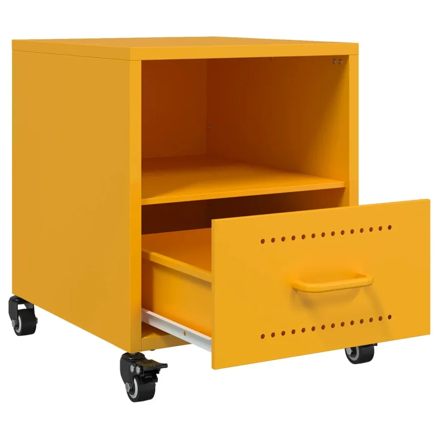 Tables de chevet 2 pcs jaune moutarde 36x39x43,5 cm acier - 9