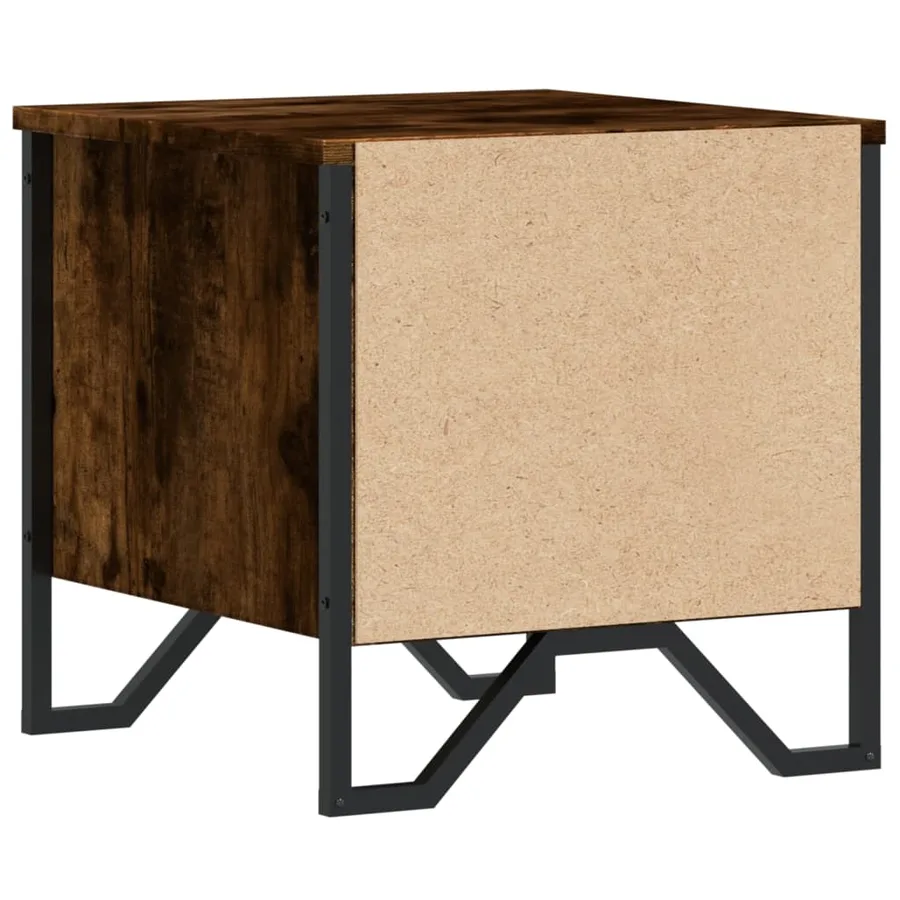 Table de chevet chêne fumé 40x41x40 cm bois d'ingénierie - 8