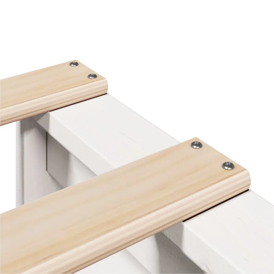 Cadre de lit sans matelas blanc 140x200 cm bois de pin massif - 7
