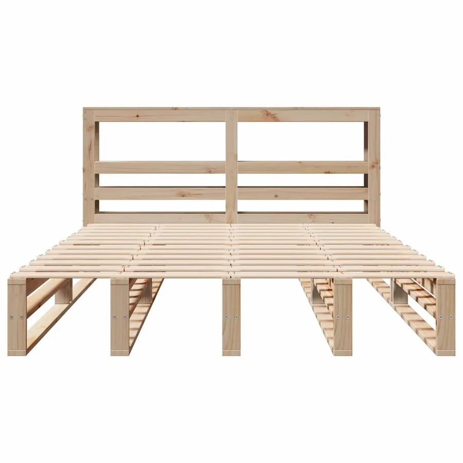 Cadre de lit sans matelas 150x200 cm bois de pin massif - 4