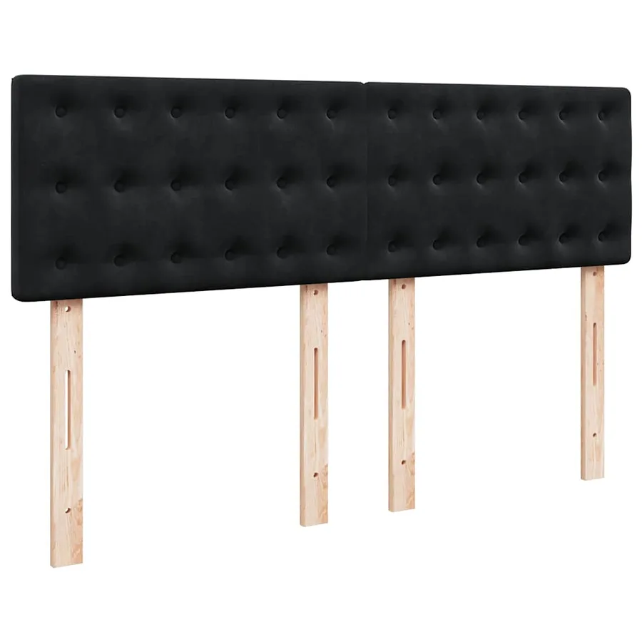 Sommier à lattes de lit avec matelas Noir 140x200 cm Velours - 12