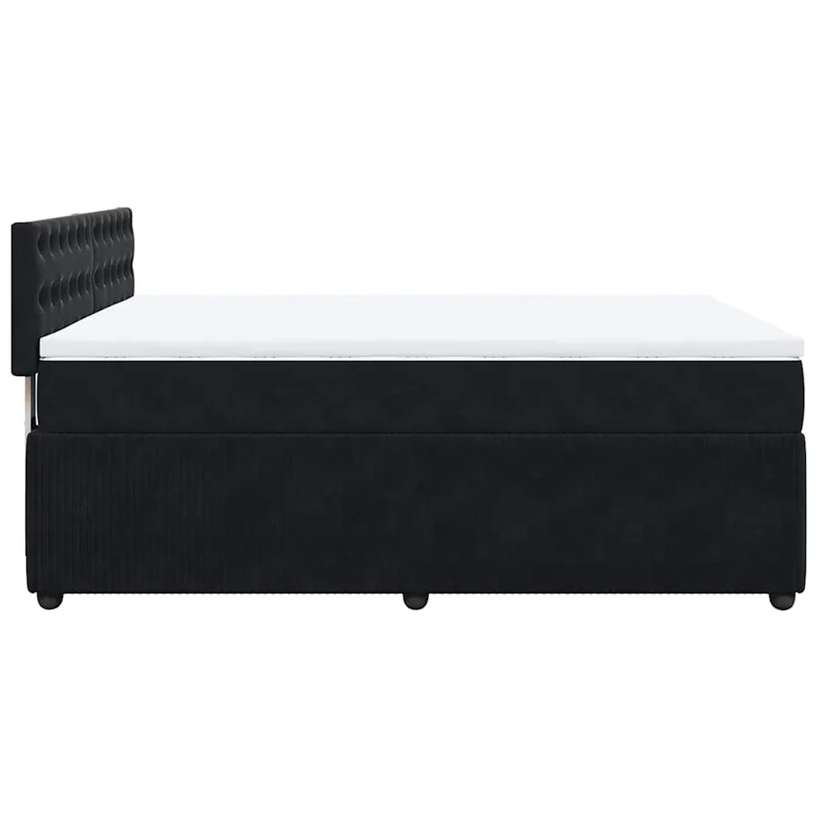 Sommier à lattes de lit avec matelas Noir 140x200 cm Velours - 7