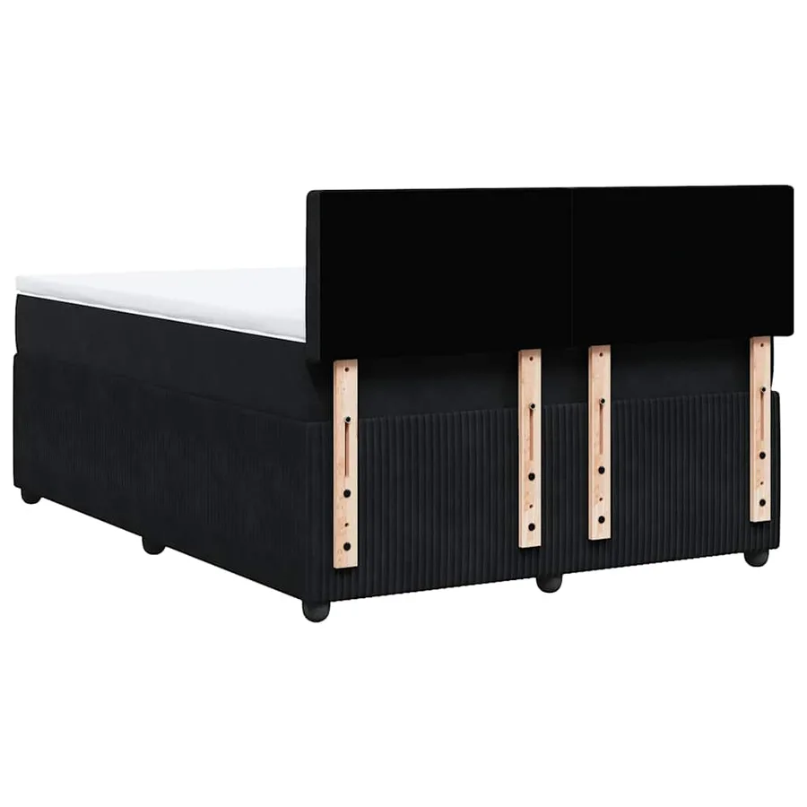 Sommier à lattes de lit avec matelas Noir 140x200 cm Velours - 8