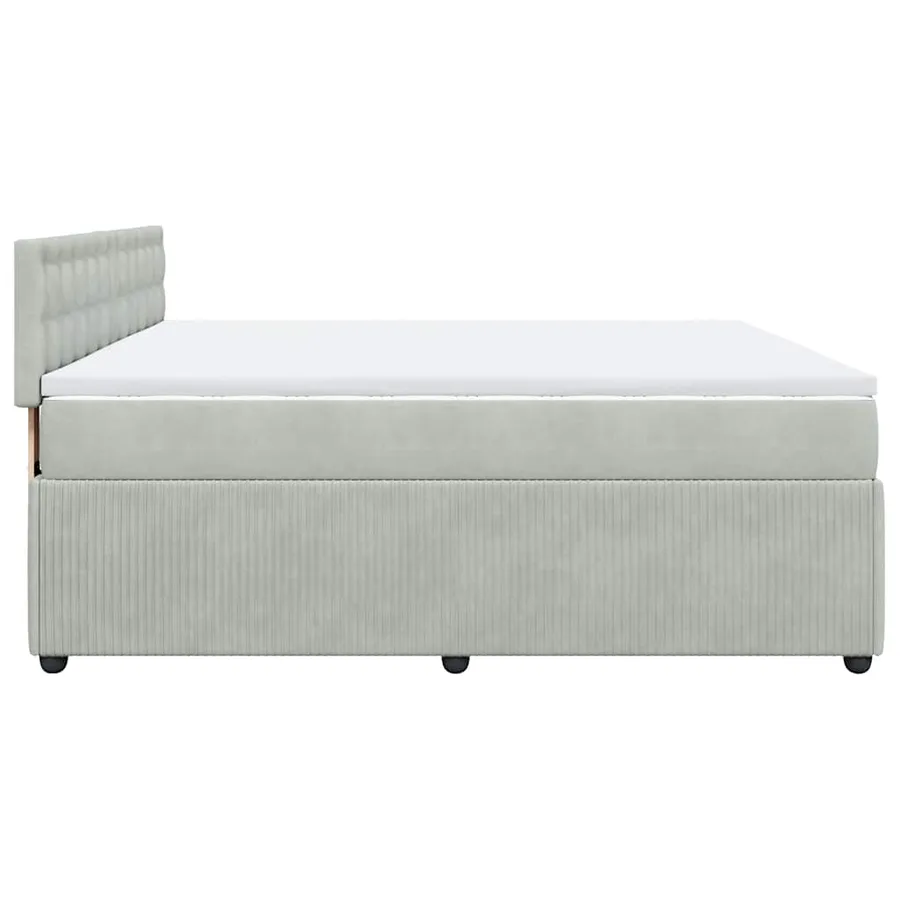 Sommier à lattes de lit et matelas Gris clair 200x200cm Velours - 7