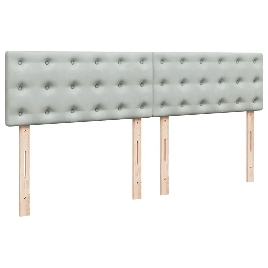 Sommier à lattes de lit et matelas Gris clair 200x200cm Velours - 9