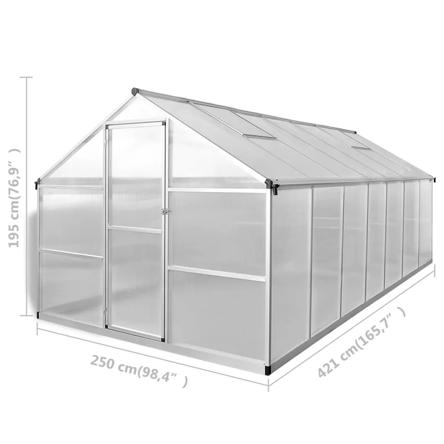 Greenhouse Reinforced aluminium 10.53 m² - 11