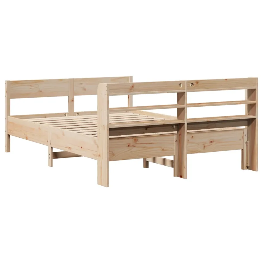 Cadre de lit sans matelas 160x200 cm bois massif de pin - 6