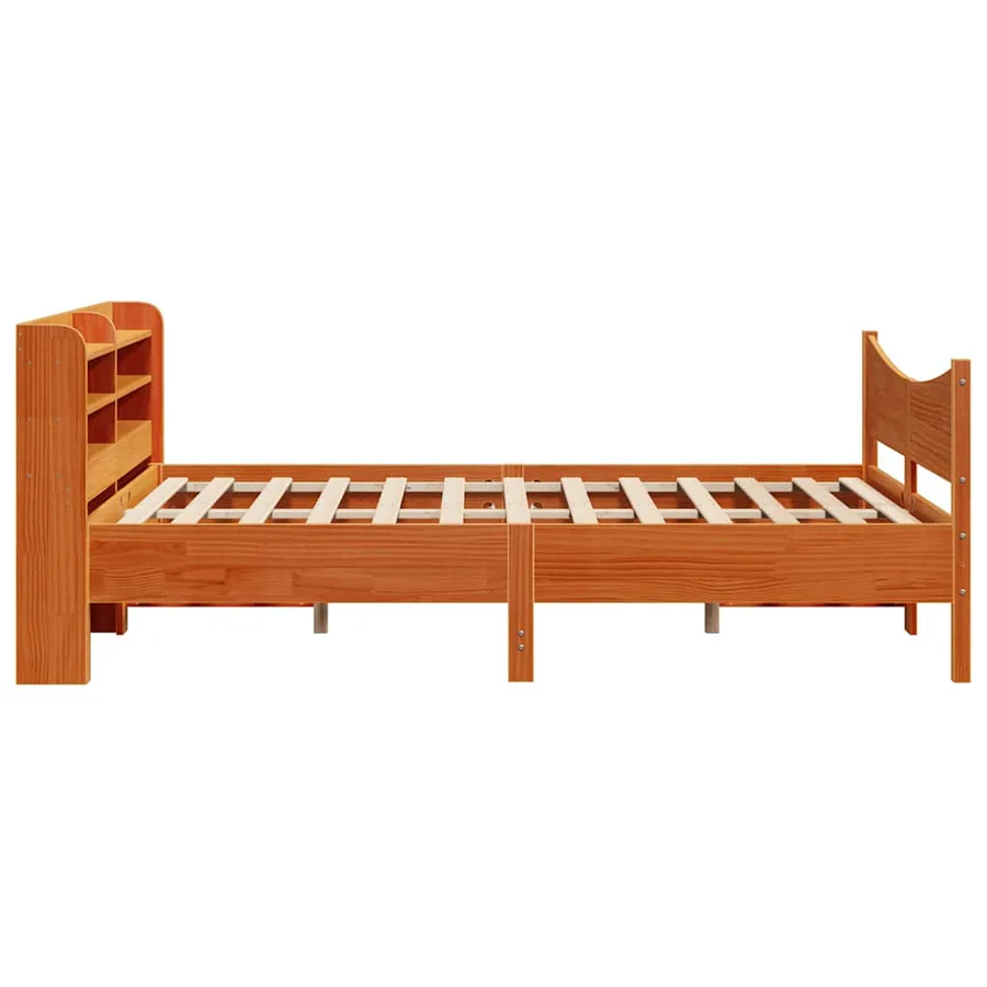Cadre de lit et tête de lit cire marron 150x200 cm bois de pin - 7