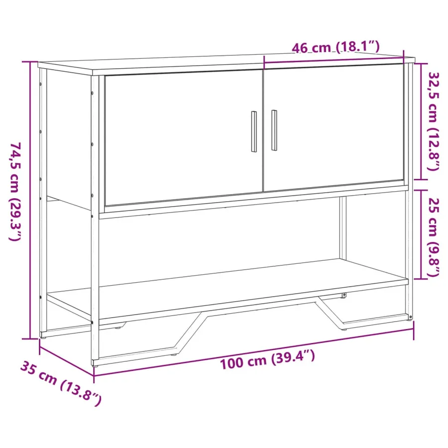Table console chêne fumé 100x35x74,5 cm bois d'ingénierie - 10