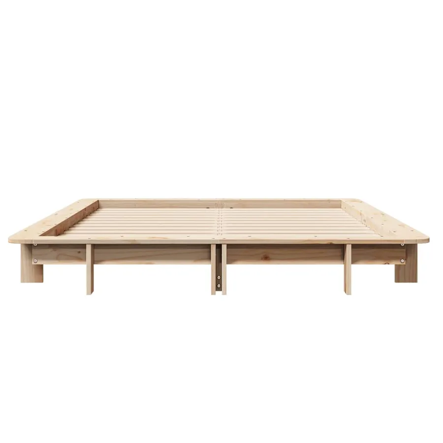 Cadre de lit sans matelas 120x190 cm bois de pin massif - 4