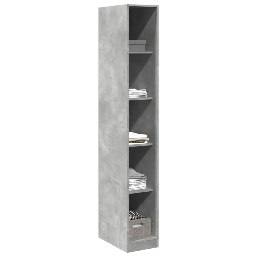 Garde-robe gris béton 30x50x200 cm bois d'ingénierie - 3