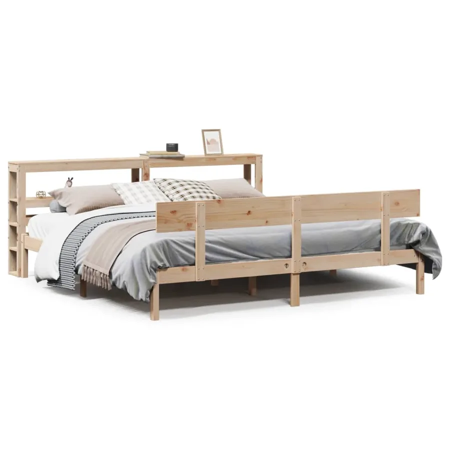 Cadre de lit sans matelas 180x200 cm bois massif de pin - 2