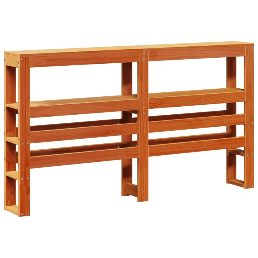 Tête de lit avec étagères marron cire 150 cm bois massif de pin - 2