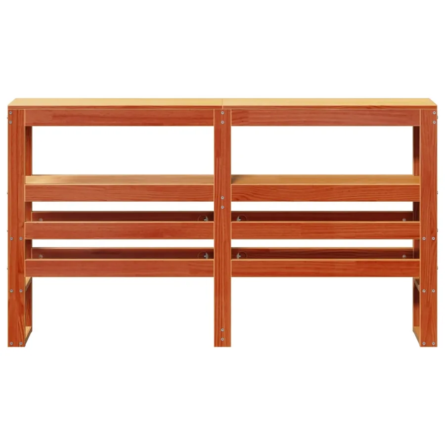 Tête de lit avec étagères marron cire 150 cm bois massif de pin - 3
