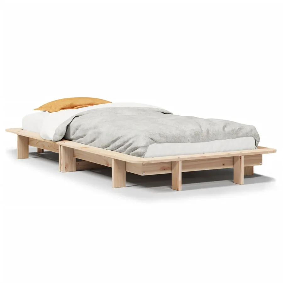 Cadre de lit sans matelas 90x190 cm bois de pin massif - 2