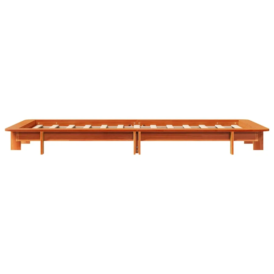 Cadre de lit sans matelas cire marron 90x190 cm bois pin massif - 5