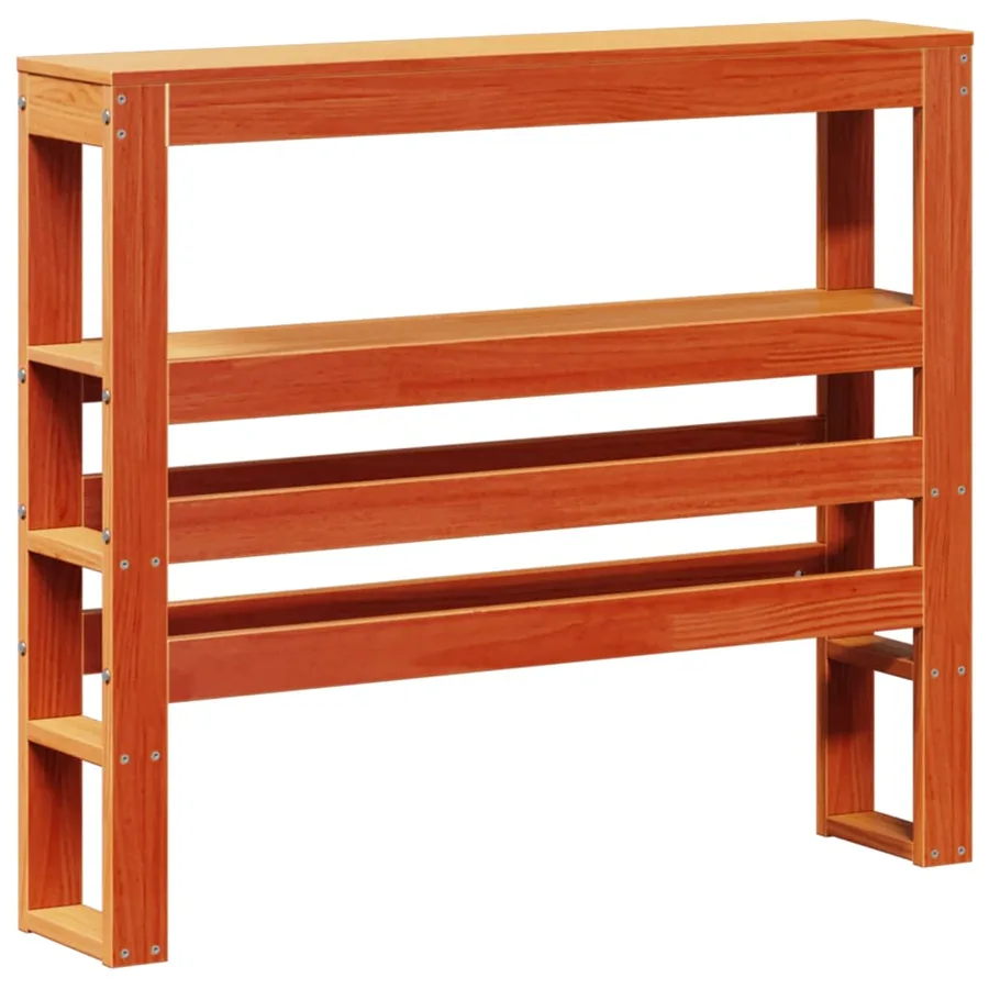 Tête de lit avec étagères marron cire 100 cm bois massif de pin - 2