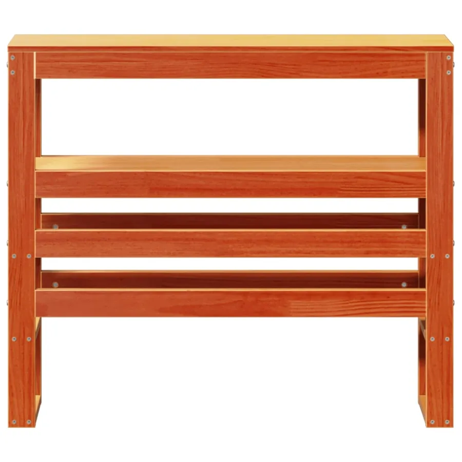 Tête de lit avec étagères marron cire 100 cm bois massif de pin - 3